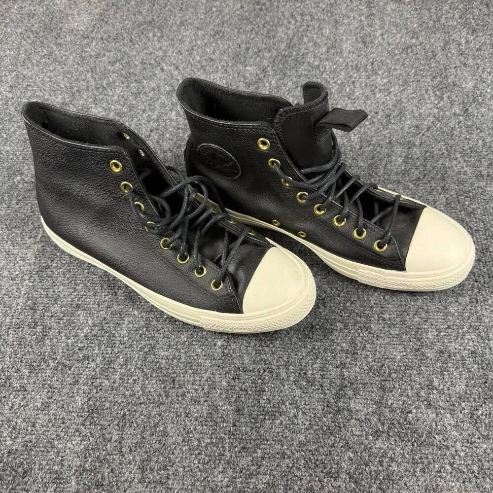 Converse Chuck Taylor All Star Leather High-Top Sneakers Black/White Mens 10